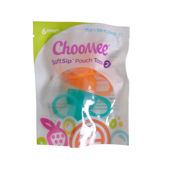 NWT ChooMee SoftSip Food Pouch Top Orange Aqua 2 PK - Picture 1 of 3